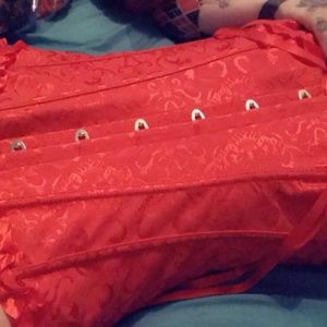 Women's sexy red Large corset set